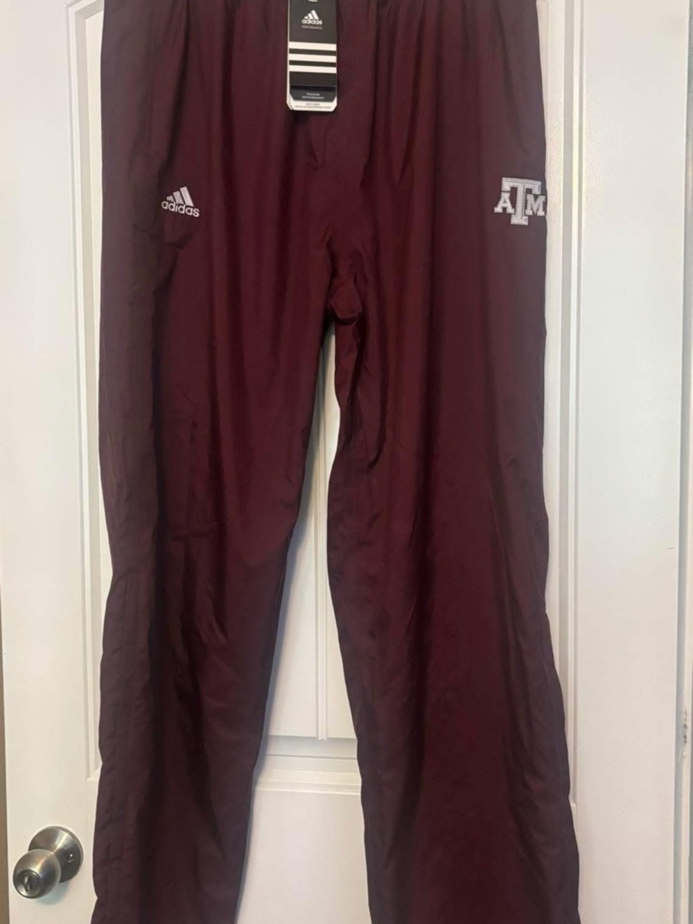 adidas Maroon Athletic Track Pants with A&M Crest